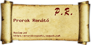 Prorok Renátó névjegykártya